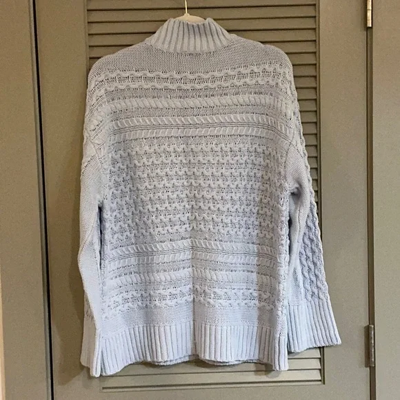 NWT Haven Well Within Organic Cotton Cable Knit Funnel Neck Sweater Sz M - Picture 6 of 8